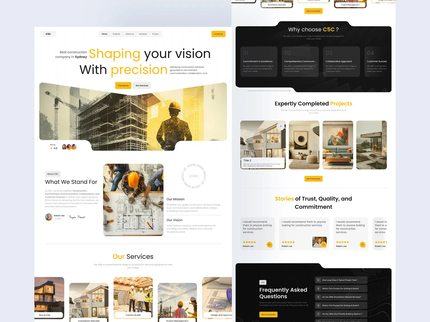 Construction site with worker